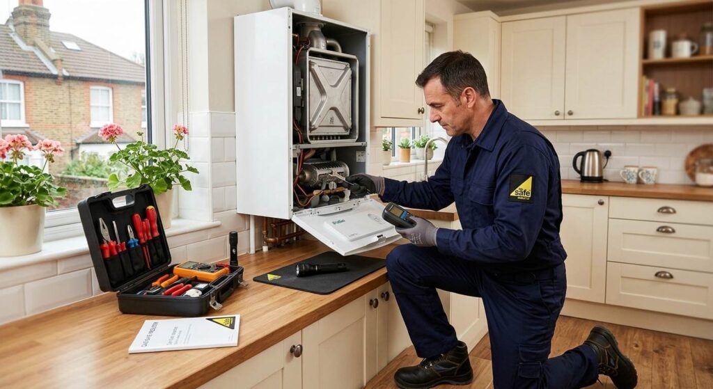 Gas Safety engineer providing gas boiler service near me in London